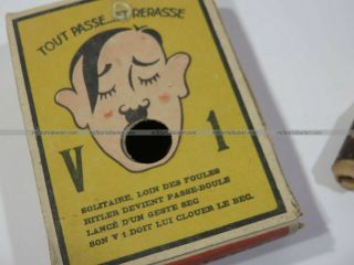 Scarce vintage 1944 - 1945 french made kid ' s surprise box caricaturing Hitler 2