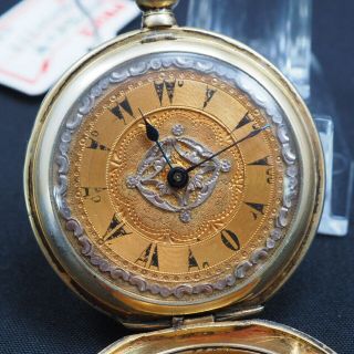 Antique Argent Dore Pocket Watch 800 Silver Swiss Gold From Jp