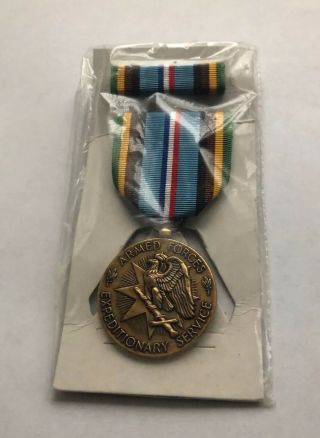 Us Armed Forces Expeditionary Service Medal And Ribbon In Case M246
