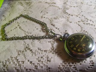 Vintage Rex Radium Pocket Watch with Chain 2
