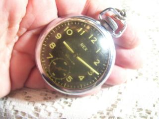 Vintage Rex Radium Pocket Watch with Chain 5