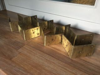 8 Vintage Brass Corner Straps Braces Bedding Box Blanket Box