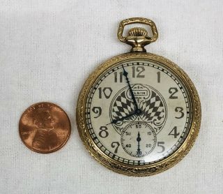 Vintage Elgin Pocket Watch Model 3 Gold Filled Size 12s 7 Jewel Runs Well 2