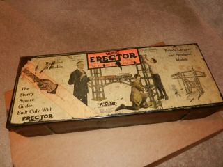 A C Gilbert Erector 7 Set Box,  1923 Vintage,
