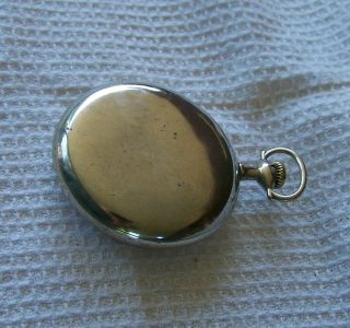 Vintage Seth Thomas Pocket Watch Illinois Nickel Silver Case 16 Size 3