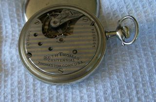 Vintage Seth Thomas Pocket Watch Illinois Nickel Silver Case 16 Size 4