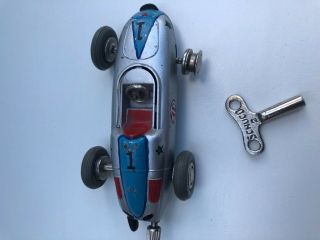 RARE Vintage Schuco Porsche 1037 Key Wind Micro Racer Western Germany w/key 2