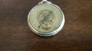 1923 Elgin Open Face Pocket Watch 25786467 15j S,  W.  C.  Co 14k Gold Filled Case Run