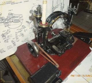 Exceptionally Rare Willcox &Gibbs type 200 Straw hat antique sewing machine,  1906 7