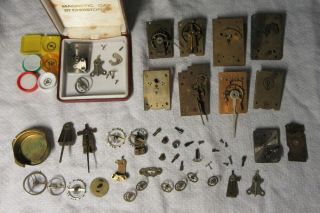 Assorted Vintage Clock And Watch Parts All Shown