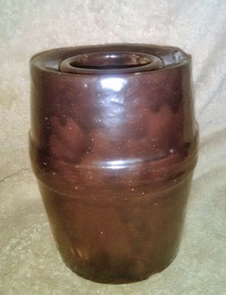 Bottom Marked Red Wing Stoneware Wax Sealer Canning Jar W/ Reddish Brown Streaks
