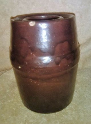 Bottom Marked Red Wing Stoneware Wax Sealer Canning Jar w/ Reddish Brown Streaks 2