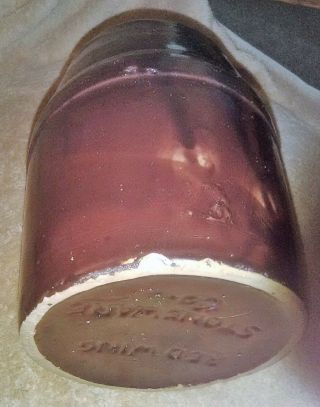 Bottom Marked Red Wing Stoneware Wax Sealer Canning Jar w/ Reddish Brown Streaks 7