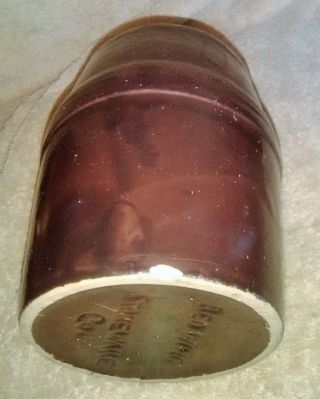 Bottom Marked Red Wing Stoneware Wax Sealer Canning Jar w/ Reddish Brown Streaks 8