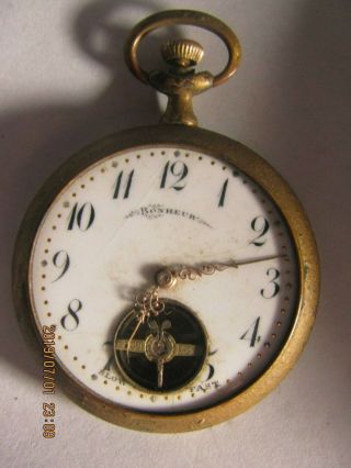 Vintage Bonheur Pocket Watch For Parts/repair 3