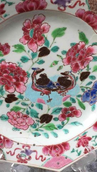 18th century Chinese famile rose porcelain plate 2