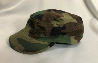 Usgi Us Army Hot Weather Woodland Bdu Patrol Cap Hat Size 7 8415 - 01 - 393 - 6294
