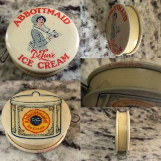 Abbottmaid Deluxe Ice Cream Celluloid Advertising Sewing Tape Measure Jb Carroll