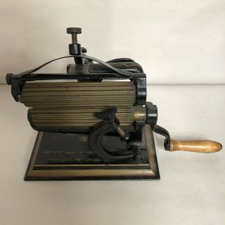 Antique Cast Iron 1875 Crown Pleater Crimper Fluting Iron Press W/ Clamp