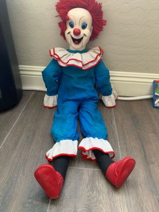 Vintage Bozo The Clown Ventriloquist Doll Head Hold In Your Hand 1970 