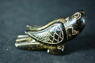 Exquisite Chinese Old Jade Carved Bird Lucky Statue