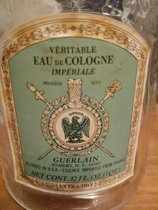 Old Cologne Imperiale Guerlain Bottle NY France perfume BEE glass apothecary 7