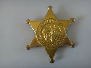 Vintage 1951 Roy Rogers Deputy Sheriff Star Tin Badge Pin Whistle - Post Cereal
