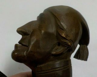Antique Circa 1900 Black Forest Carved Wood Nutcracker / Detailed Man in Cap 5
