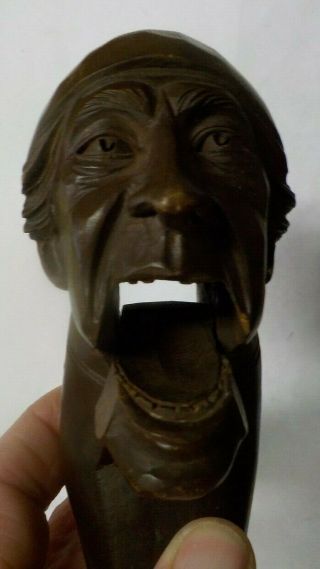 Antique Circa 1900 Black Forest Carved Wood Nutcracker / Detailed Man in Cap 6