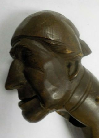 Antique Circa 1900 Black Forest Carved Wood Nutcracker / Detailed Man in Cap 7