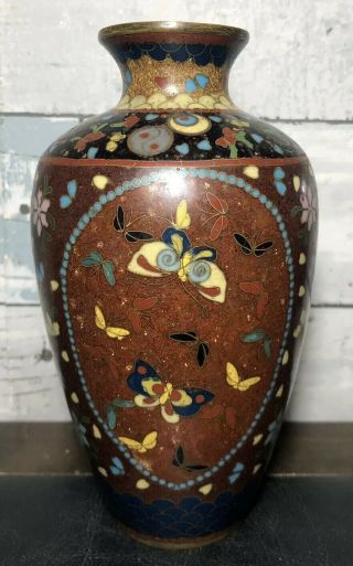 19th Century Antique Japanese Meiji Period Cloisonné Vase