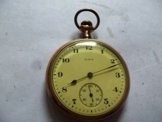 Antique Elgin 16 Size Open Face Pocket Watch