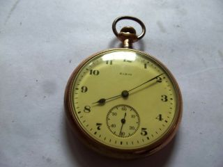 Antique Elgin 16 Size Open Face Pocket Watch 8