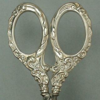Antique English Sterling Silver Embroidery Scissors Hallmarked 1910