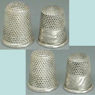 2 Antique Sterling Silver Thimbles By Charles Horner Hallmarked 1916 & 1919