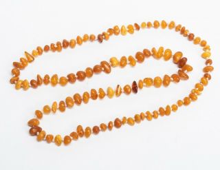 Chinese Vintage 1930 - 60 Export Nature Amber Beads