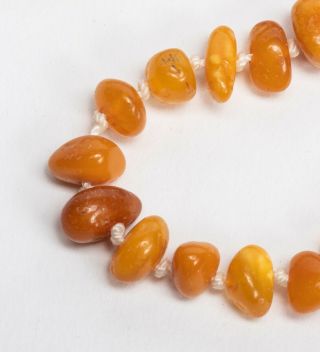 Chinese Vintage 1930 - 60 Export Nature Amber Beads 2