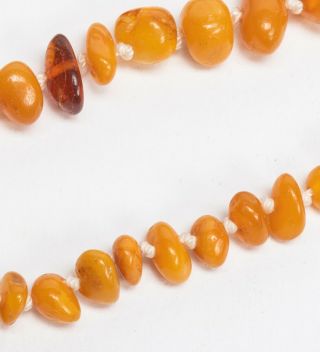 Chinese Vintage 1930 - 60 Export Nature Amber Beads 3