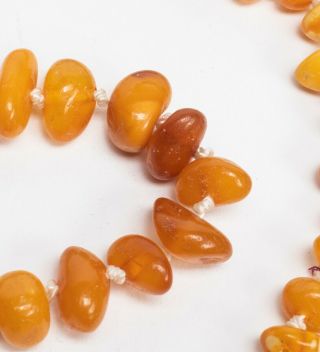 Chinese Vintage 1930 - 60 Export Nature Amber Beads 4