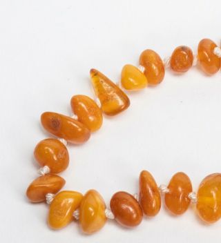 Chinese Vintage 1930 - 60 Export Nature Amber Beads 6