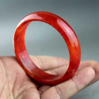 59 Mm,  China Old Red Blood Jade Chinese Hand - Carved Jade Bangle Bracelet 1038