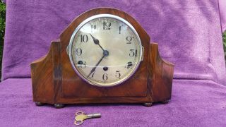 Vintage Antique German Art Deco Westminster Chime Mantel Clock C1930
