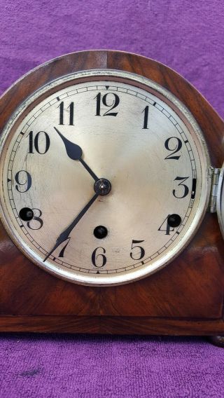 Vintage Antique German Art Deco Westminster Chime Mantel Clock c1930 4