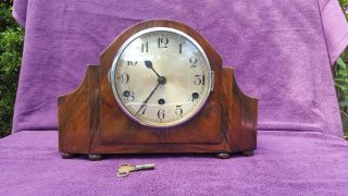 Vintage Antique German Art Deco Westminster Chime Mantel Clock c1930 8