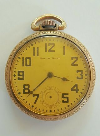 1927 South Bend Studebaker 21j 16s Pocket Watch Double Roller Isochronism Train