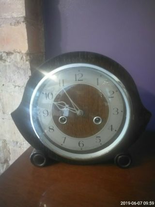 Antique/vintage Smiths Enfield Mantel Clock With Key
