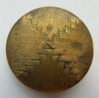 Impressive Antique 18th C Gold Gilt Metal Button W/ Wood Back Scarce 1 " (j)