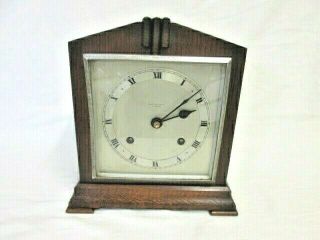 An Oak Edwardian Chiming Mantel Clock