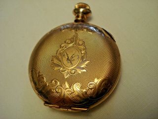 Vintage Locust Gold Filled Ladies Hunter Case Pocket Watch 7 Jewels