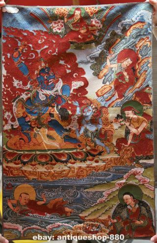 Tibet Tibetan Cloth Silk Buddhism Vajrapani Buddha Tangka Thangka Painting Mural